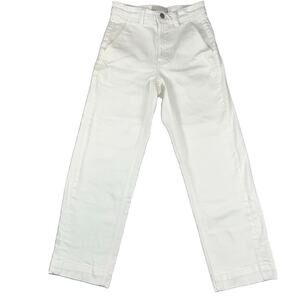 Everlane The Straight Leg Crop White Jeans Wider Leg Size 0